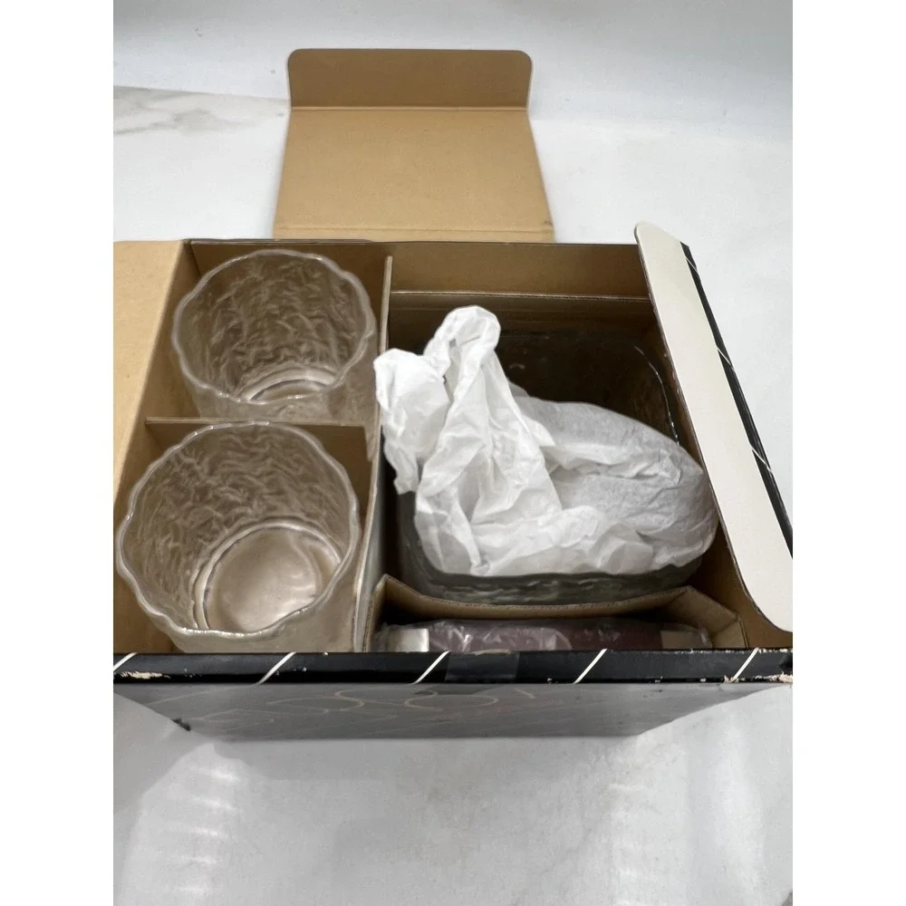 Vintage Studio Nova Frostfire Bar Set Ice Bucket 4 Old Fashioned Hoya Japan